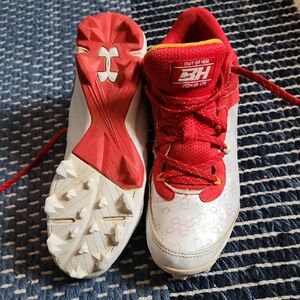 Under Armour Kids Red and White Sneakers